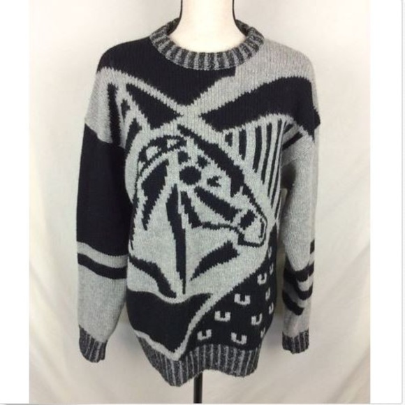 Vintage Other - Vintage Miller's Wool Equestrian Sweater Geometric